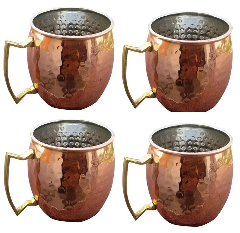 Tazza rivestita in rame martellato