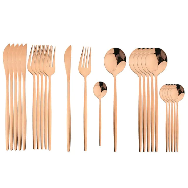 24-piece stainless steel cutlery set