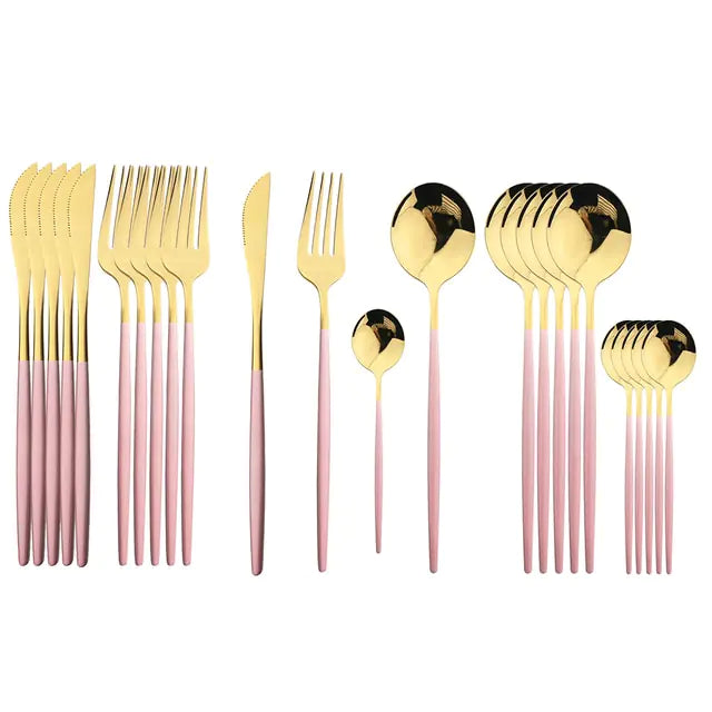 24-piece stainless steel cutlery set