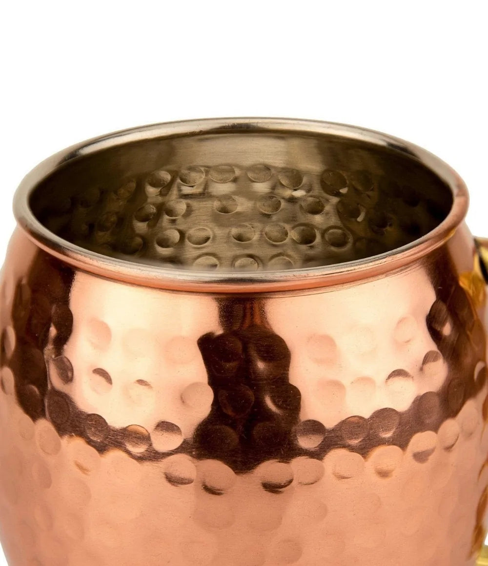 Tazza rivestita in rame martellato