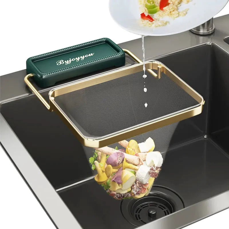 Kitchen sink strainer rack