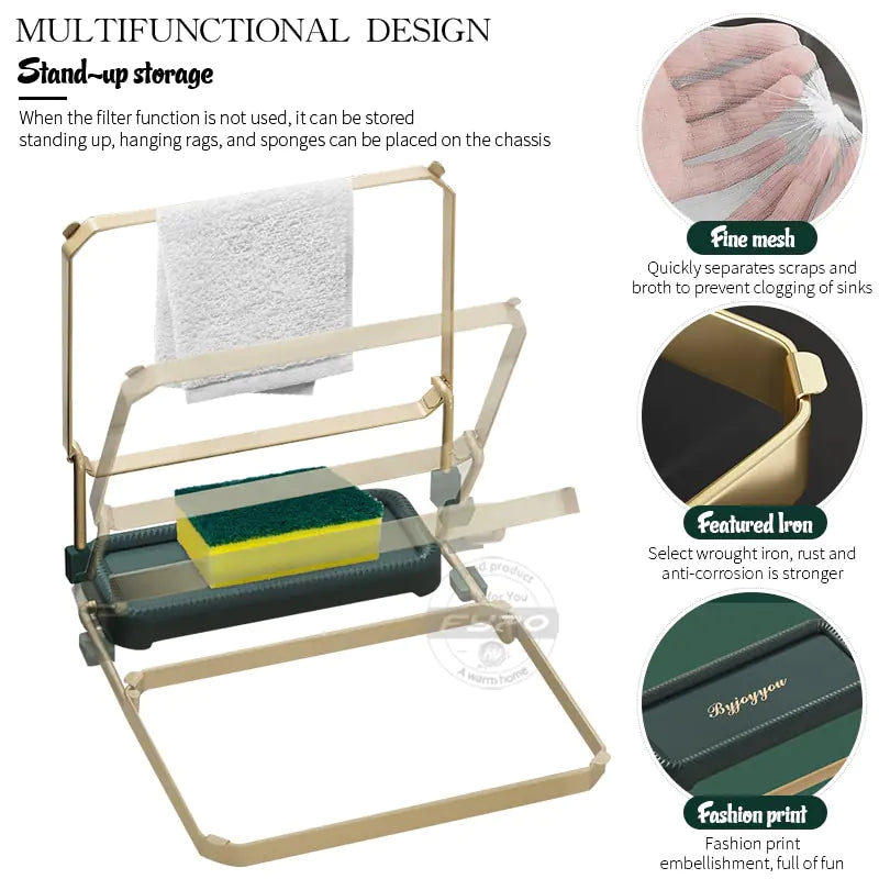 Kitchen sink strainer rack