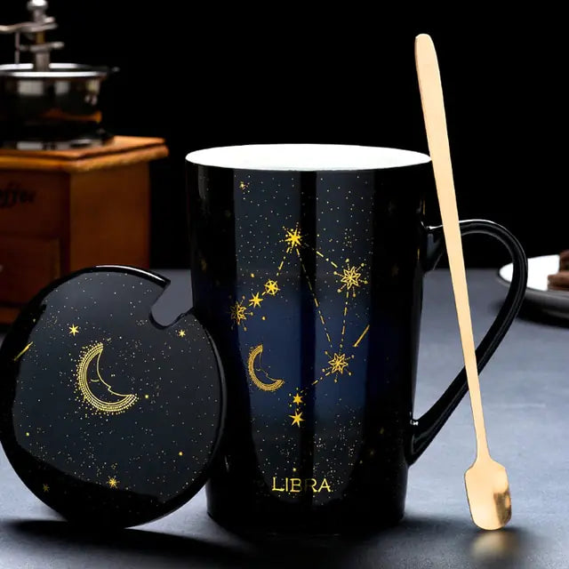 12 constellation cups with spoon