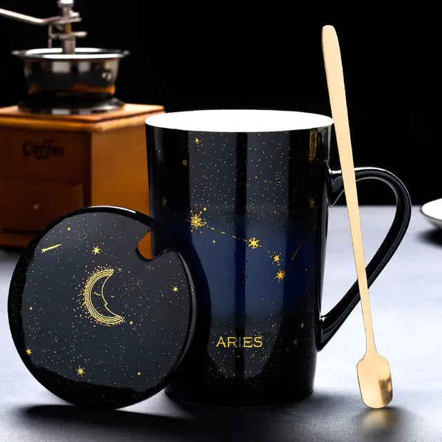 12 constellation cups with spoon