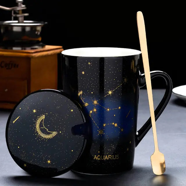 12 constellation cups with spoon