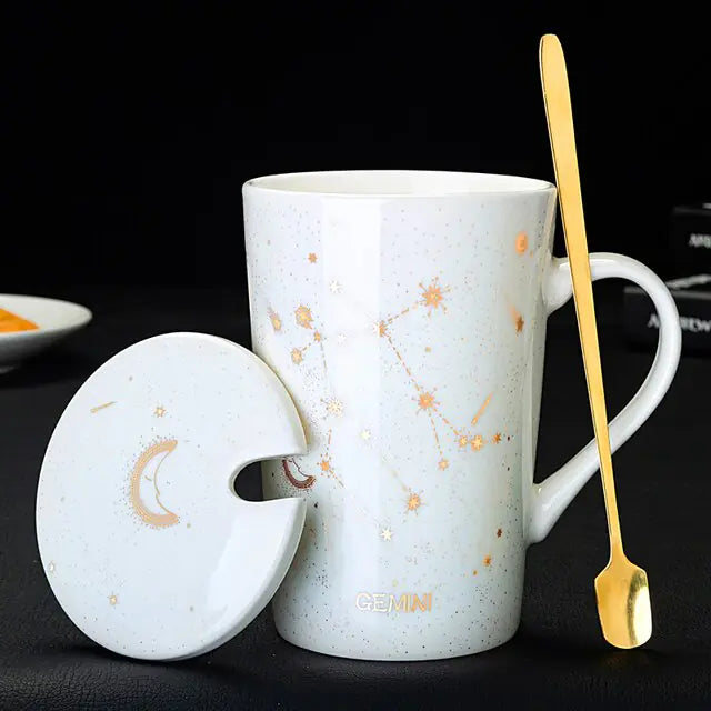 12 constellation cups with spoon