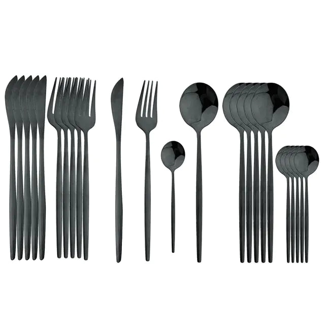 24-piece stainless steel cutlery set