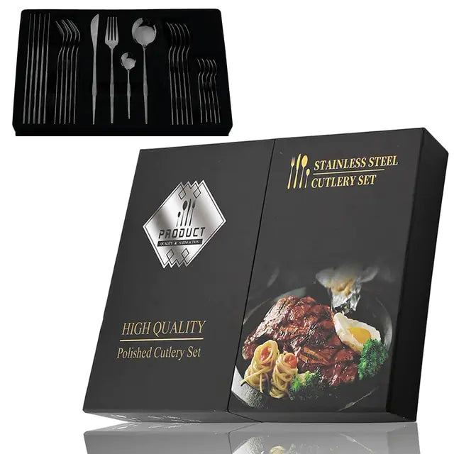 24-piece stainless steel cutlery set