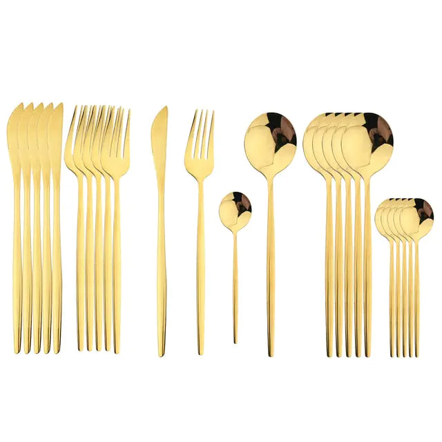 24-piece stainless steel cutlery set