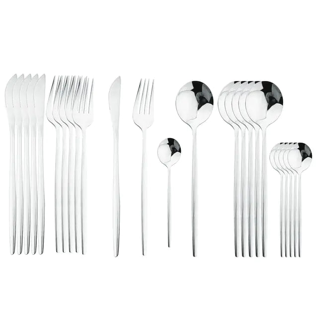 24-piece stainless steel cutlery set