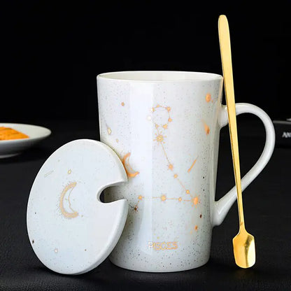 12 constellation cups with spoon