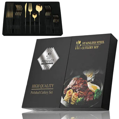 24-piece stainless steel cutlery set