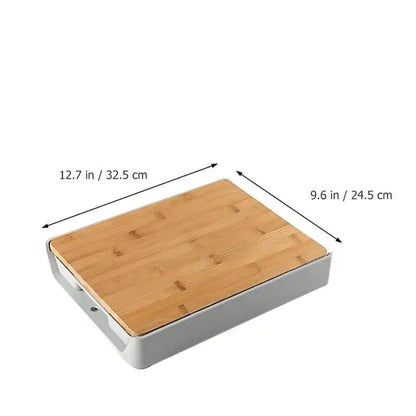 Bamboo cutting board with drawer