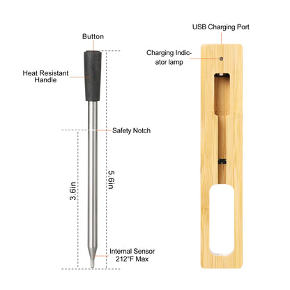 Wireless kitchen food thermometer