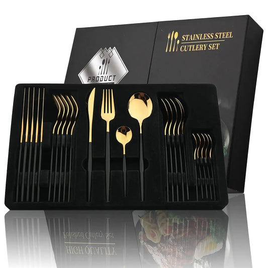 24-piece stainless steel cutlery set