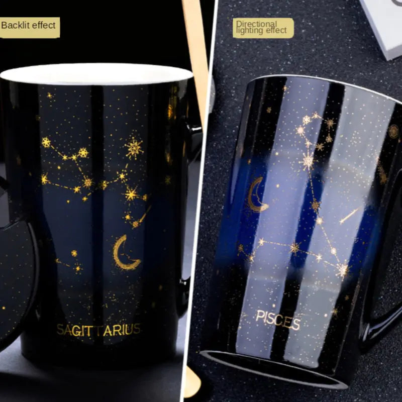 12 constellation cups with spoon