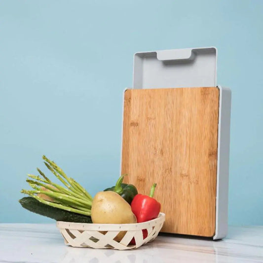 Bamboo cutting board with drawer