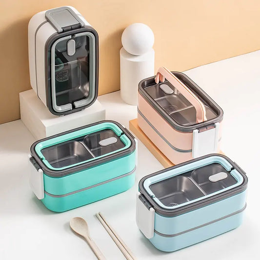 2-layer stainless steel Bento lunch box