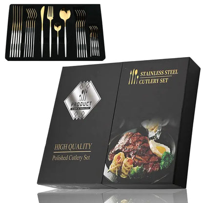 24-piece stainless steel cutlery set